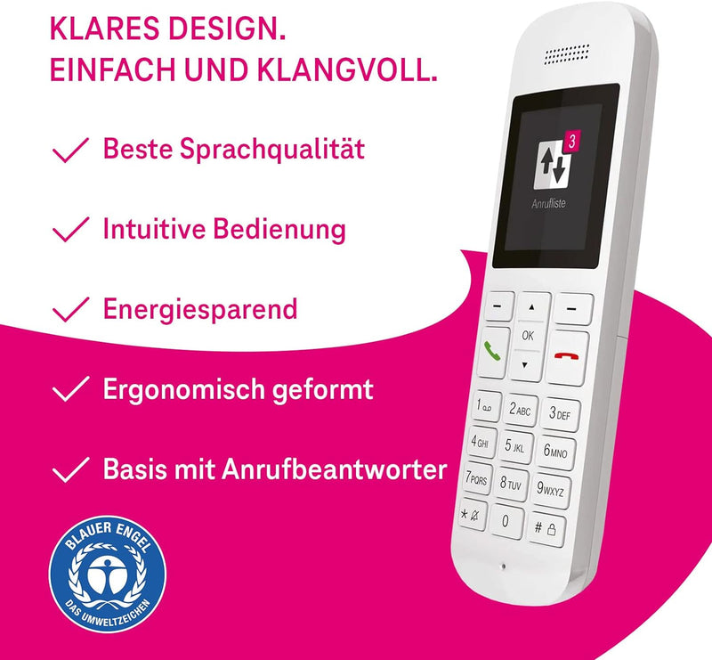 Telekom Telefon schnurlos Sinus A12 mit Anrufbeantworter I Festnetztelefon mit grossem Farbdisplay,