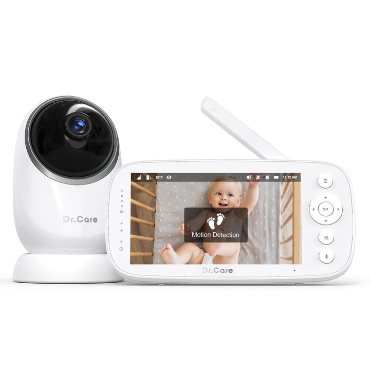 Dr.Care NovaView Pro Babyphone mit Bewegungserkennung - Ohne WiFi, 5" 1080P Display, 5000mAh Batteri