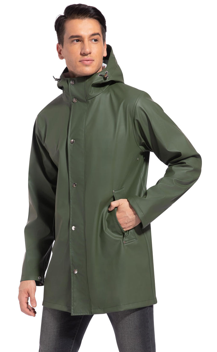UNIQUEBELLA Regenjacke Herren Wasserdichter, Regenmantel mit Kapuze für Männer Atmungsaktiv Windbrea