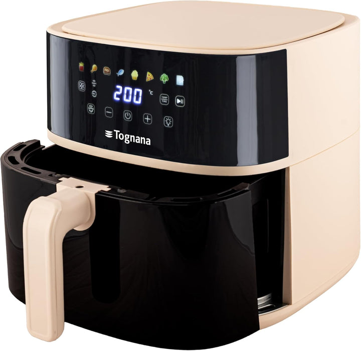 Tognana Iridea, Heissluftfritteuse 8 L, Kunststoff-Edelstahl, Champagner
