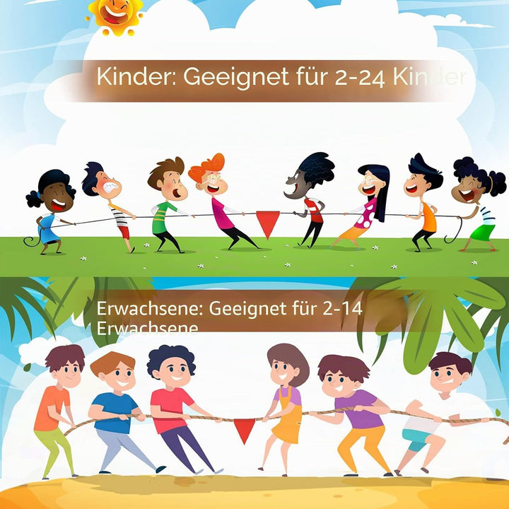 Tauziehen Seilspiel Outdoorspiele Gartenspiele Kindergeburtstag Partyspiele für Kinder und Erwachsen