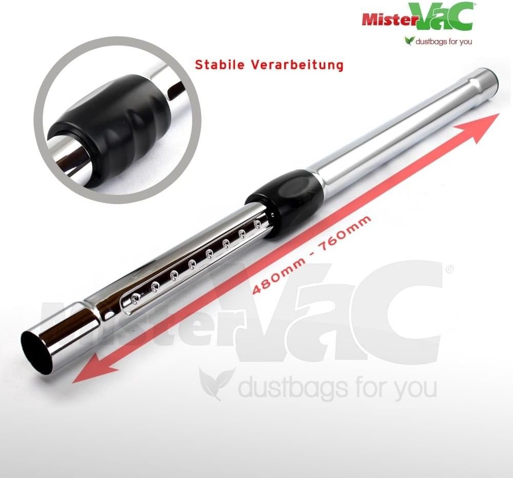 MisterVac Teleskop-Staubsaugerrohr kompatibel mit Sprintus Maximus Hepa