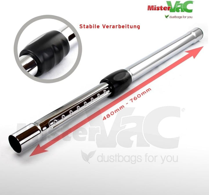 MisterVac Teleskop-Staubsaugerrohr kompatibel mit Sprintus Maximus Hepa