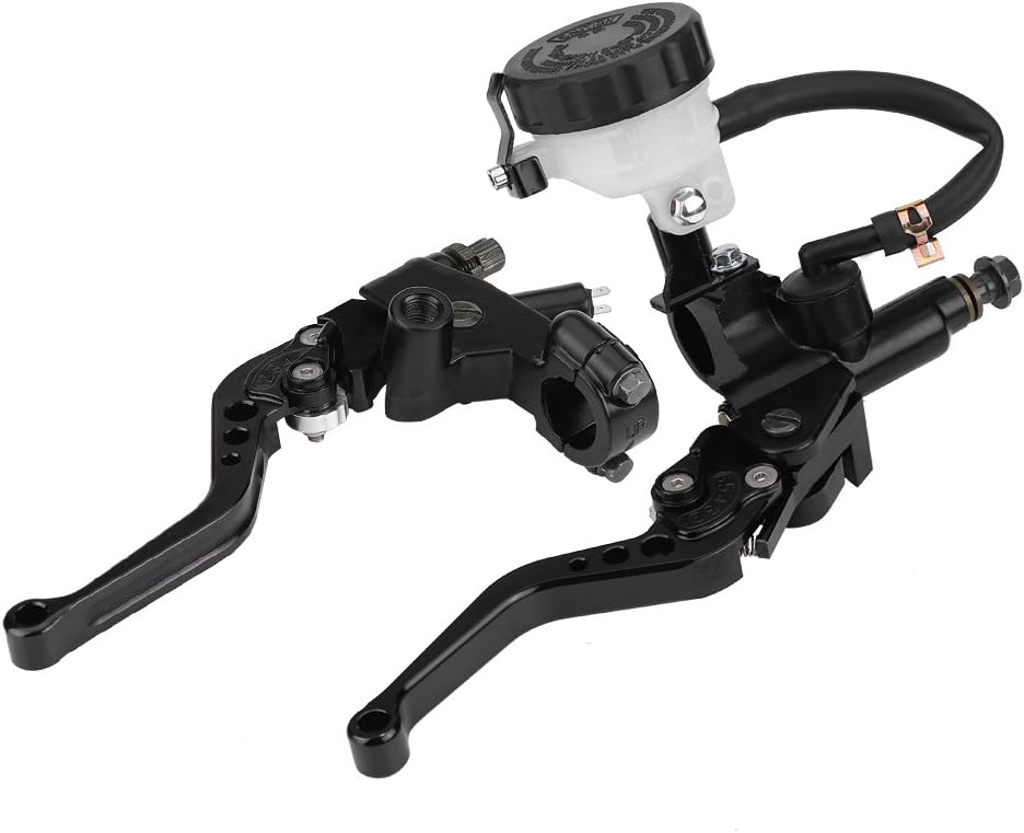 Universal 7/8-Zoll-Motorradbremskupplung Hauptbremszylinder-Reservoirhebel Set Schwarze Kupplungen E