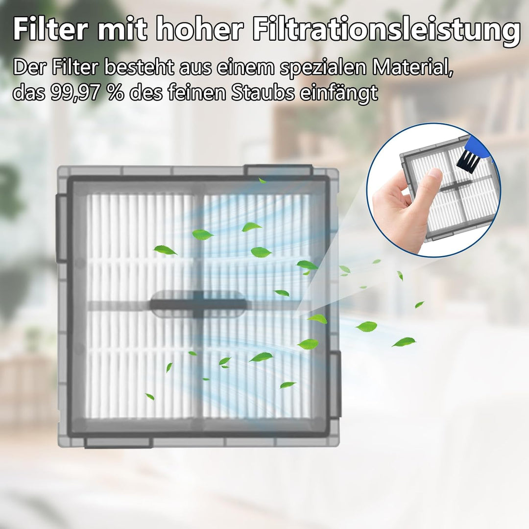 21 Stück Zubehörset für Roborock Q10 S5+, für Roborock Q10 S5 Roboterstaubsauger, 1 Hauptbürsten, 4