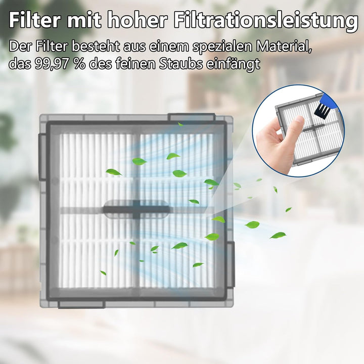 21 Stück Zubehörset für Roborock Q10 S5+, für Roborock Q10 S5 Roboterstaubsauger, 1 Hauptbürsten, 4
