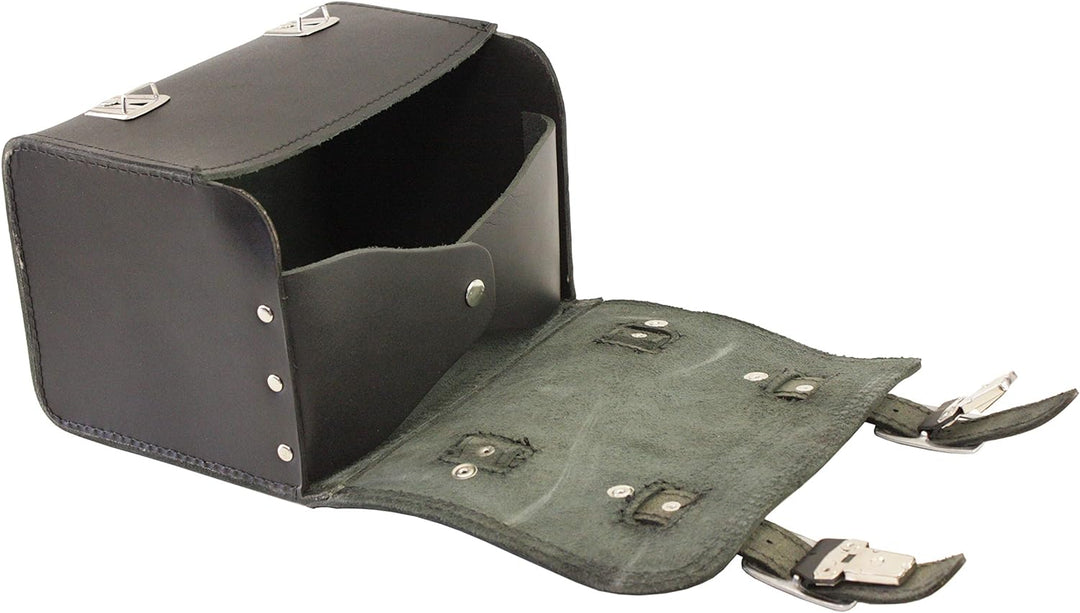 made4bikers Leder-Hecktasche mit Schnellverschluss, Gepäckträgertasche, Schwarz, passend für Simson