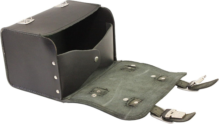 made4bikers Leder-Hecktasche mit Schnellverschluss, Gepäckträgertasche, Schwarz, passend für Simson