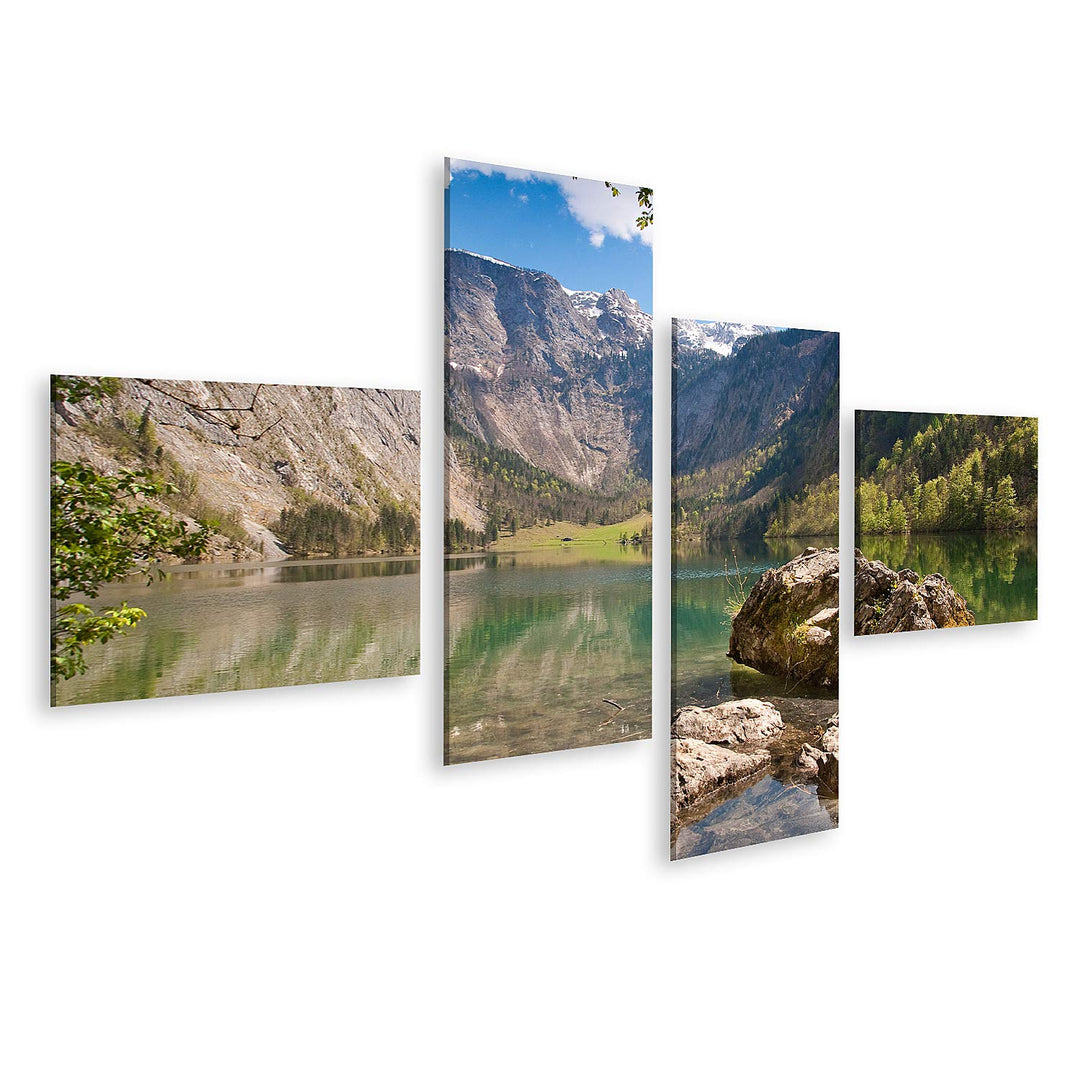 islandburner Bild auf Leinwand Obersee Deutschland Landschaft Bayerisch Berchtesgaden Bilder Wandbil