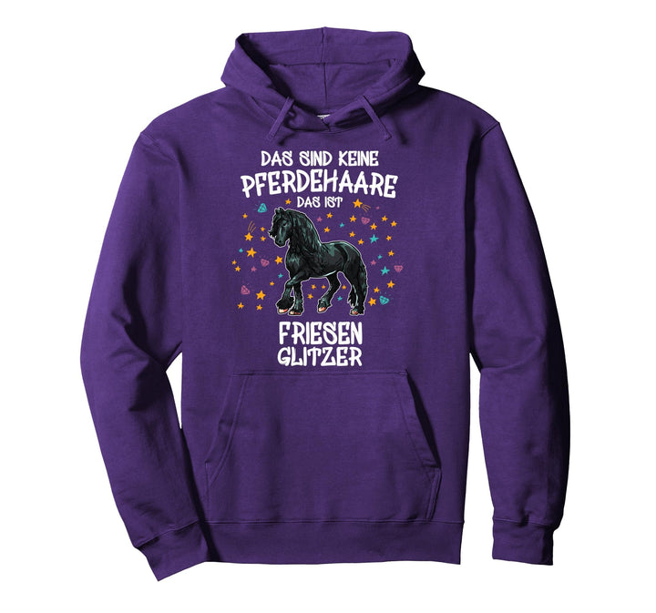Friesen Glitzer Pferd Reiten Geschenk Friesenpferd Pullover Hoodie