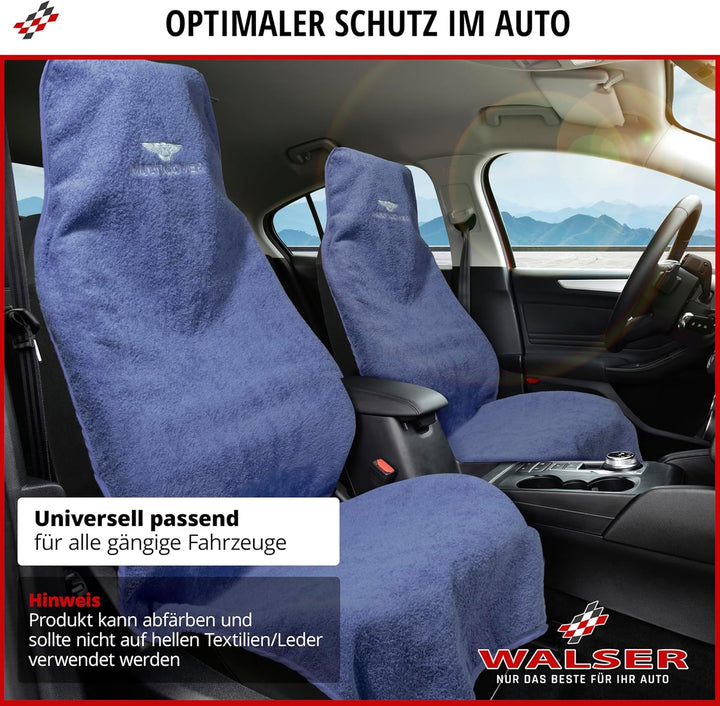 Walser Sitzaufleger Multicover, universal Auto-Sitzauflage, waschbarer Autositz-Überwurf schwarz, Sc