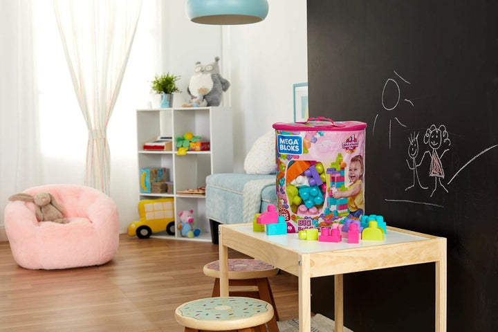 MEGA BLOKS Grosser Bausteinebeutel - 80 robuste Bausteine mit wiederverwendbarem Aufbewahrungsbeutel