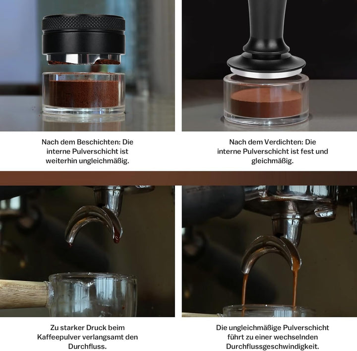 51mm Kaffeetamper Set, Kaffeetamping-Set inkl. 51mm Kaffee-Tamper mit Base, Coffee Leveler Verteiler