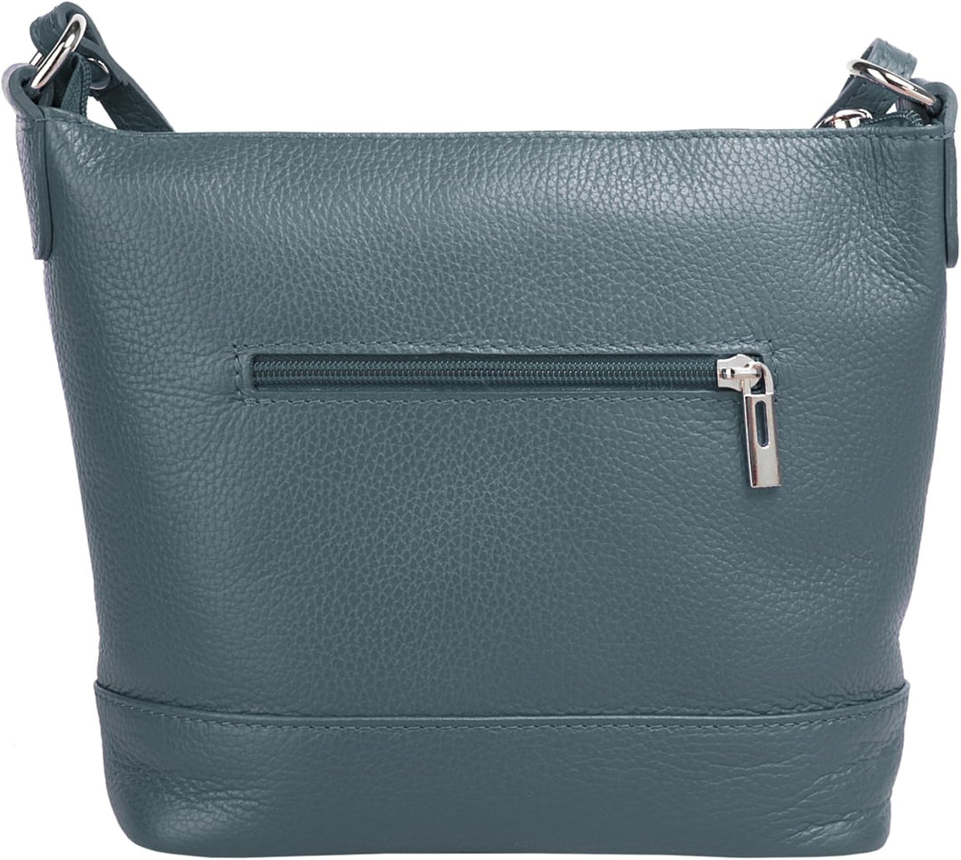 Cluty Umhängetasche echt Leder Damen - 020960 Blau, Blau