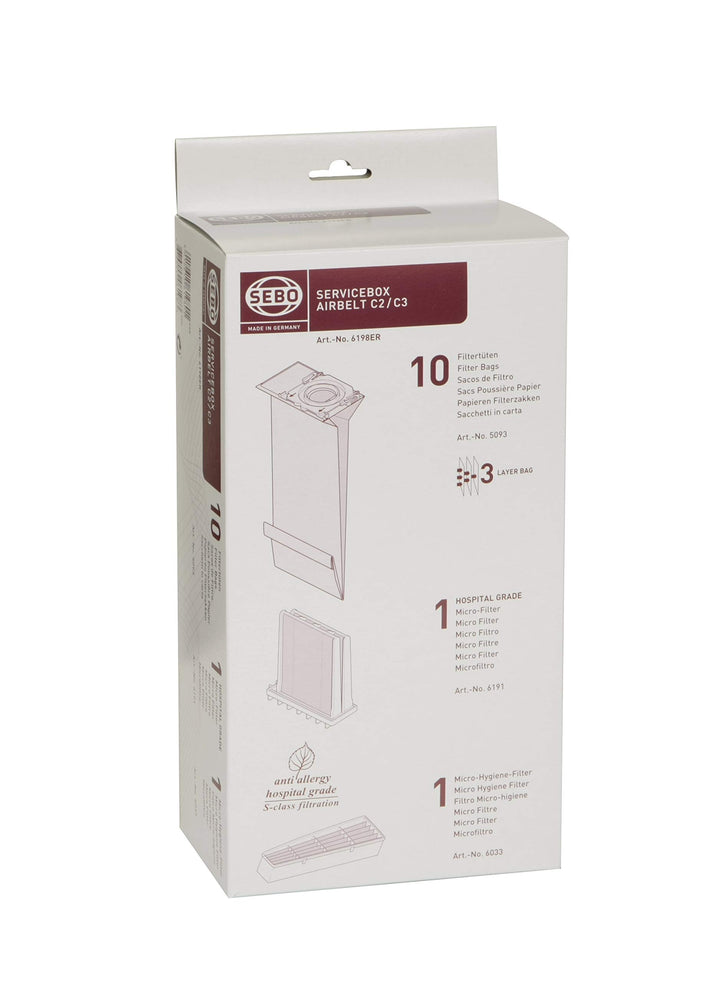 Sebo Service-Box-airbelt C2.1/C3/C3.1 Filterset, Papier Single, Single