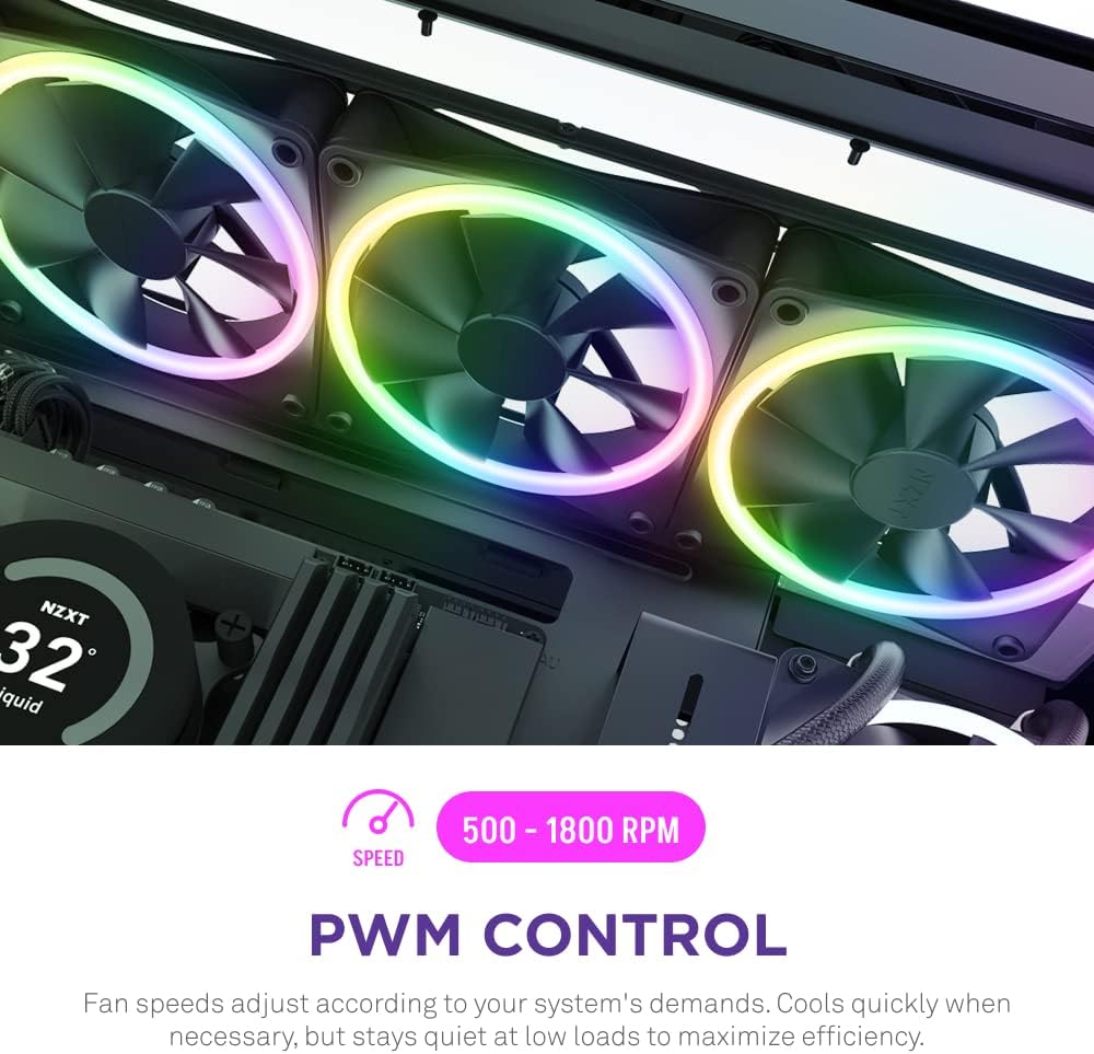 NZXT F140 RGB Duo Doppelpack – 2 x 140 mm zweiseitige RGB-Lüfter mit RGB-Controller – 20 individuell
