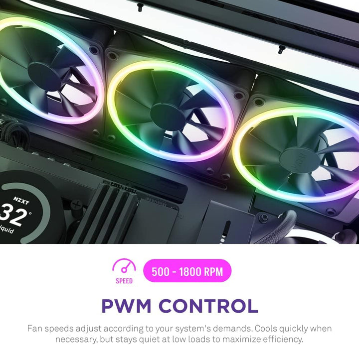 NZXT F140 RGB Duo Doppelpack – 2 x 140 mm zweiseitige RGB-Lüfter mit RGB-Controller – 20 individuell