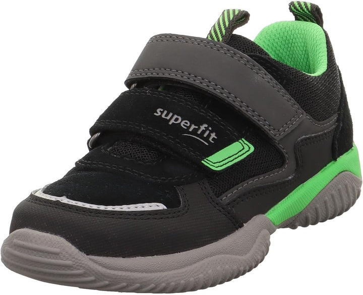 Superfit Mädchen Storm Sneaker 27 EU Schmal Schwarz Grün 0000, 27 EU Schmal Schwarz Grün 0000