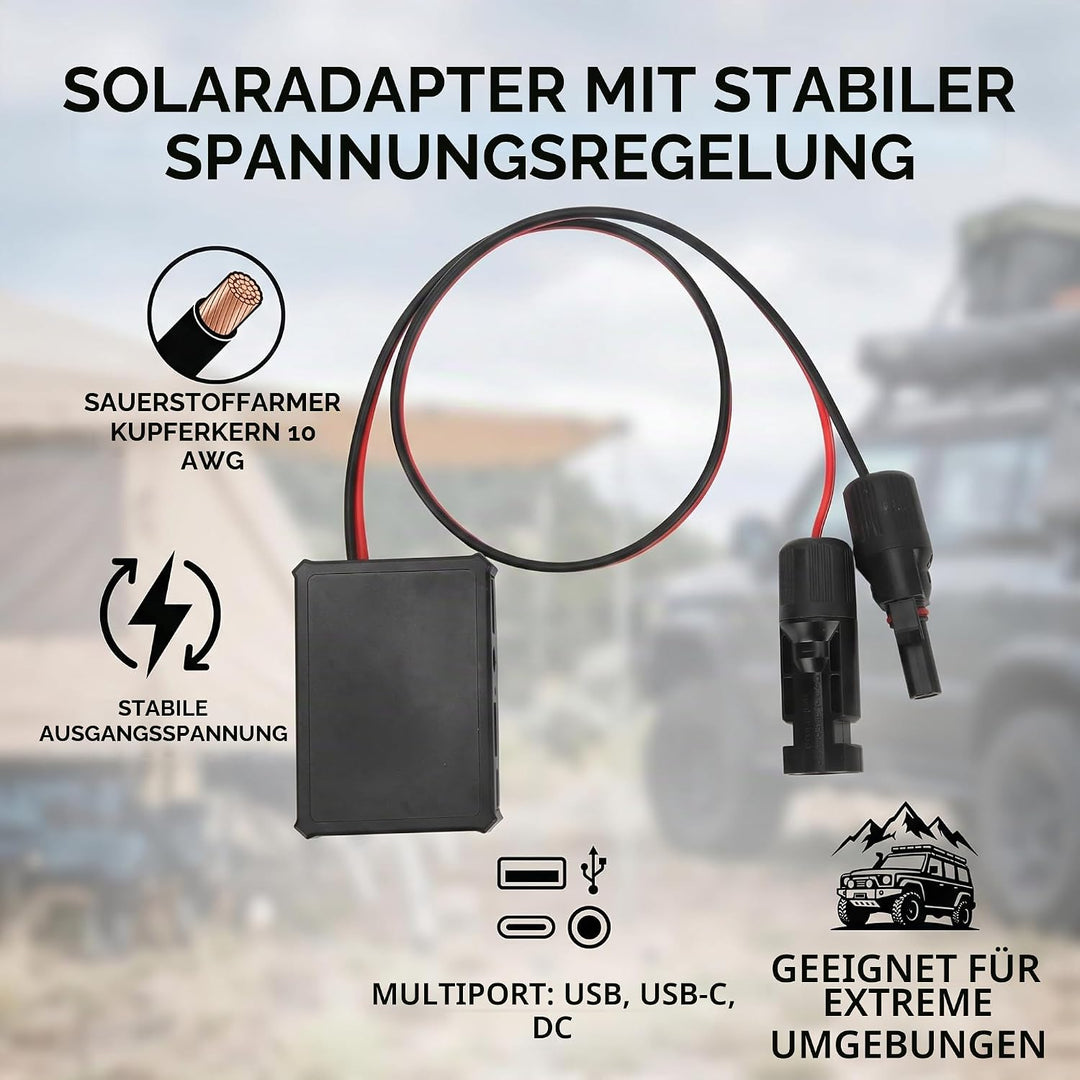 Konverter Solarpanel USB-Spannungsstabilisator Netzteil Regler-Ladegerät mit 1 TYP C 1 DC 2 USB-Schn