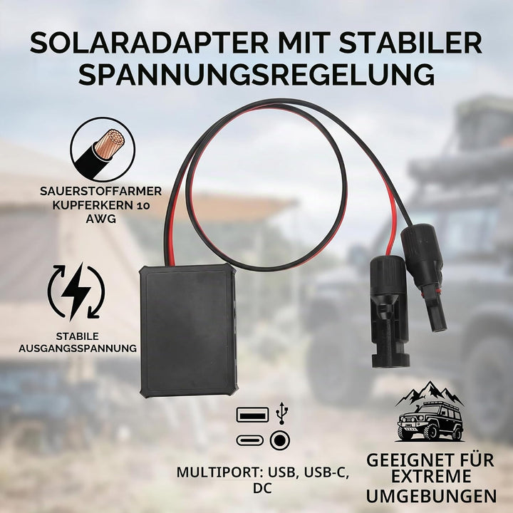 Konverter Solarpanel USB-Spannungsstabilisator Netzteil Regler-Ladegerät mit 1 TYP C 1 DC 2 USB-Schn