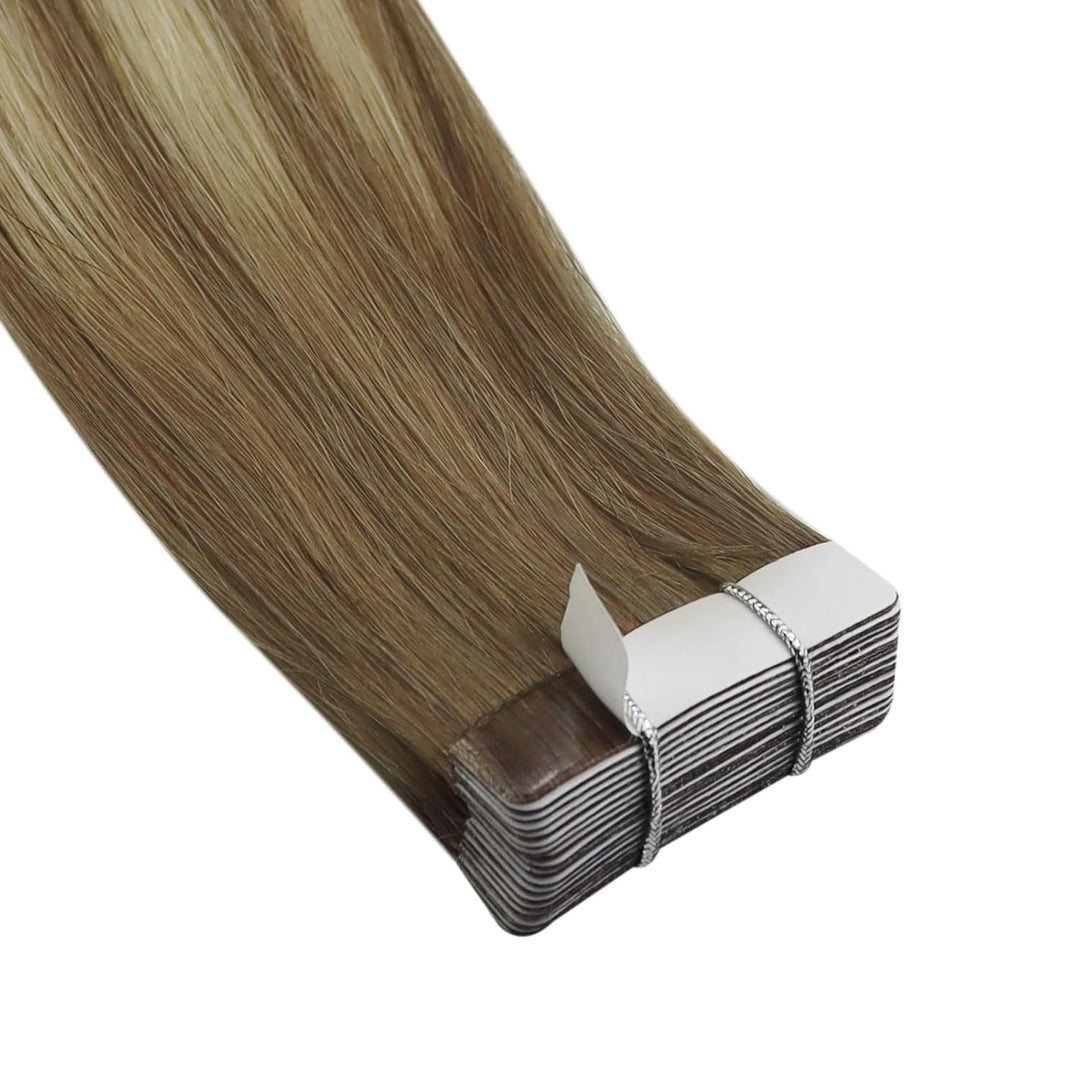 YoungSee Tape Extensions Echthaar Ombre 30 cm Echthaar Extensions Tape Ombre Tape in Haarverlangerun