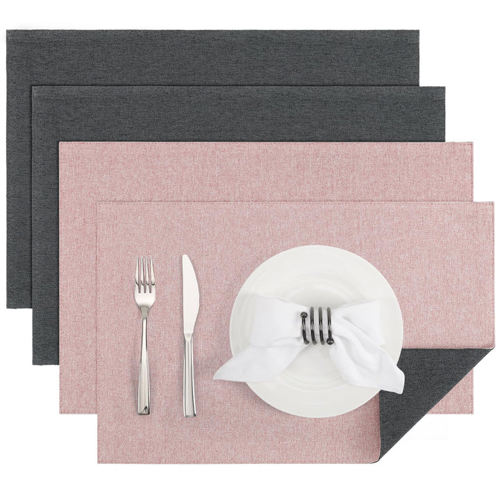 Platzsets Leinenimitat Tischsets Abwaschbar Tischsets Doppelseitigen Platzsets Stoff Platzdecken mas