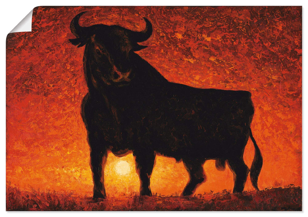 ARTland Poster Kunstdruck Wandposter Bild ohne Rahmen 100x70 cm Stier Tiere Spanien Stierkampf Katal