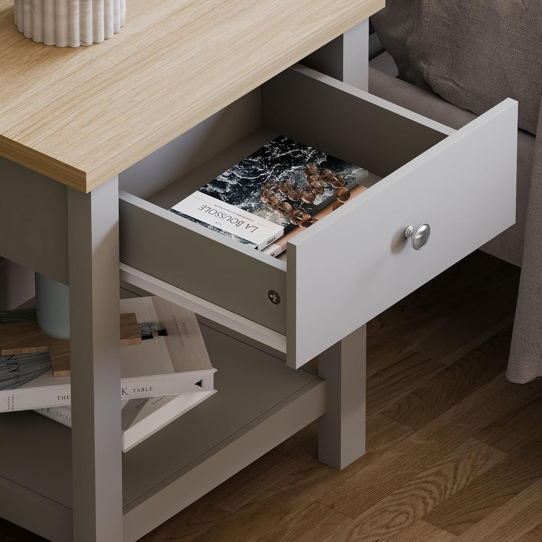 Vida Designs Schubladenboxen, MDF, Spanplatte und Melaminfurnier, Grau, Standard, Grau