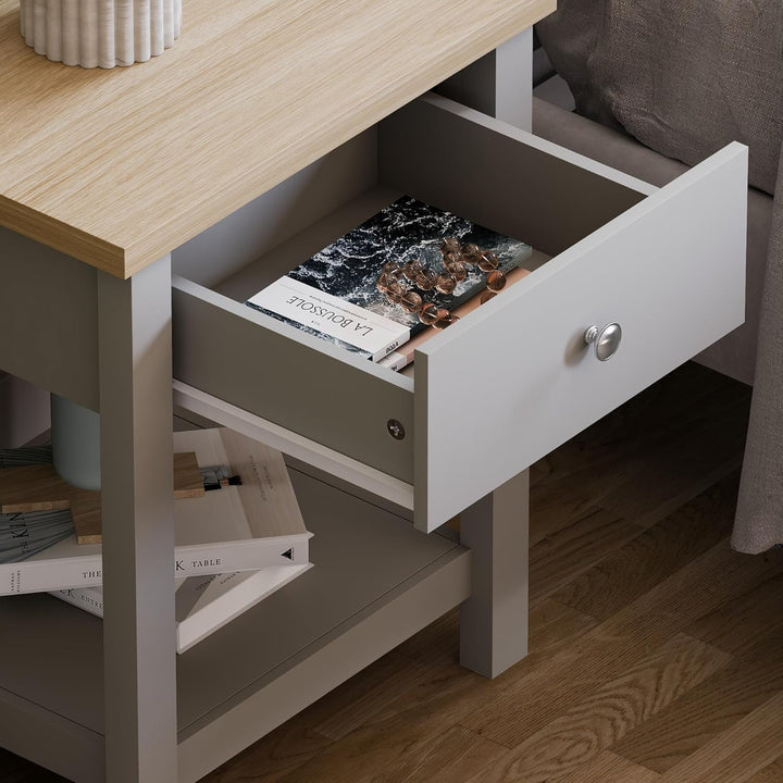 Vida Designs Schubladenboxen, MDF, Spanplatte und Melaminfurnier, Grau, Standard, Grau