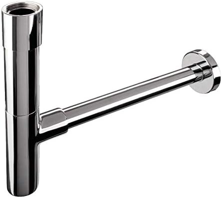 'aquaSu® Design Siphon Luxus | Flaschensiphon in 1 1/4 x 32 mm | Reinigungsöffnung | chrom | Geruchs