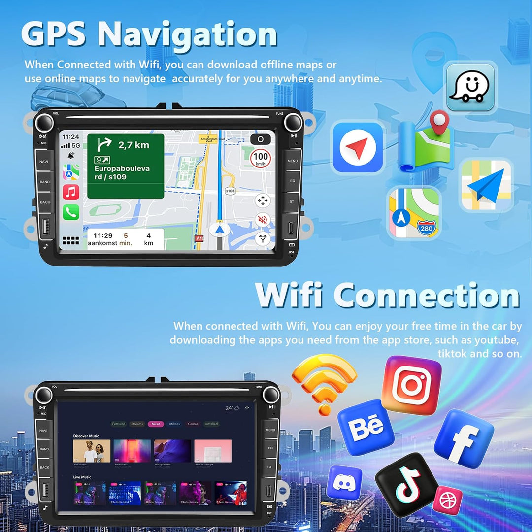4GB+64GB Android Autoradio für VW Passat B6 T5 Golf 5 6 Polo 6R Tiguan T5 Jetta Seat Skoda, Carplay