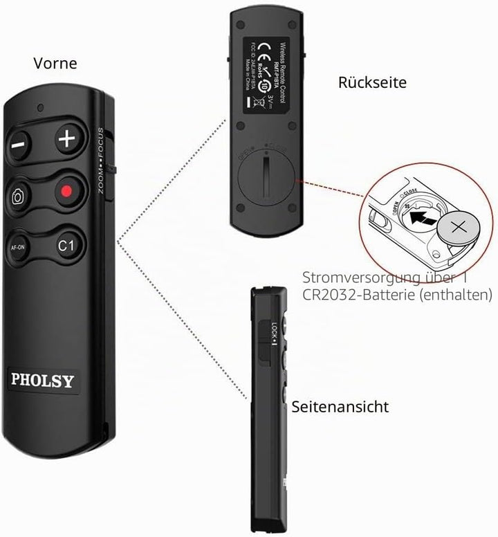 PHOLSY Drahtlose Fernbedienung Kabellose RMT-P1BT Bluetooth Kamera Fernauslöser Kompatibel mit Sony