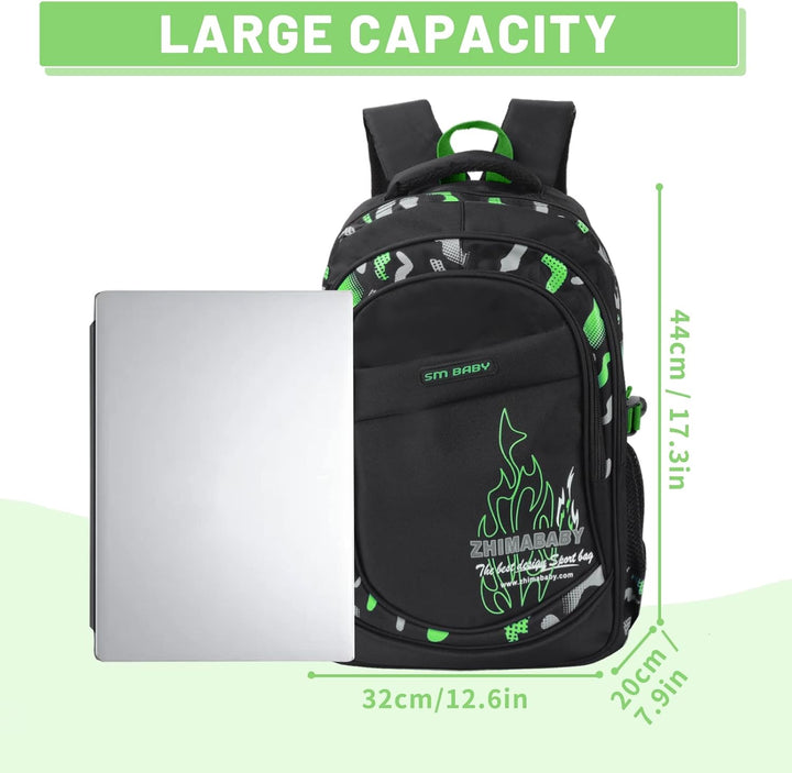 Amythe Kinderrucksack Schulrucksack Jungen Teenager, Lässiger Daypack Schule Leichter aus Nylon, 15-