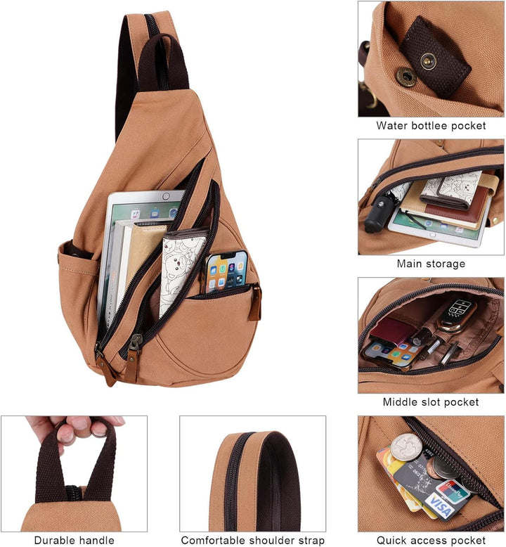 HAWEE Unisex Umhängetasche Crossbody Rucksack Damen Schultertasche Leichte Brusttasche Herren schult