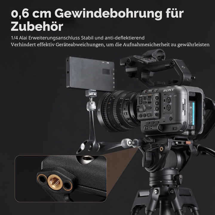 Cayer BF30L Video-Stativ mit Fluid-Kopf, 73" Heavy Duty Stativ mit 360 Grad Fluid-Kopf und Schnellwe