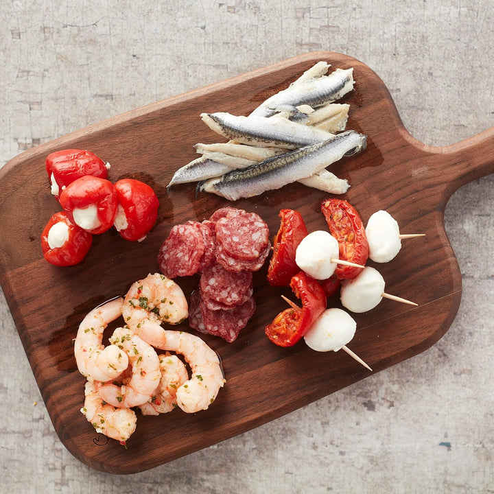 Point-Virgule Servierbrett aus Walnussholz mit Griff, perfekt zum Servieren von Vorspeisen und Käse,