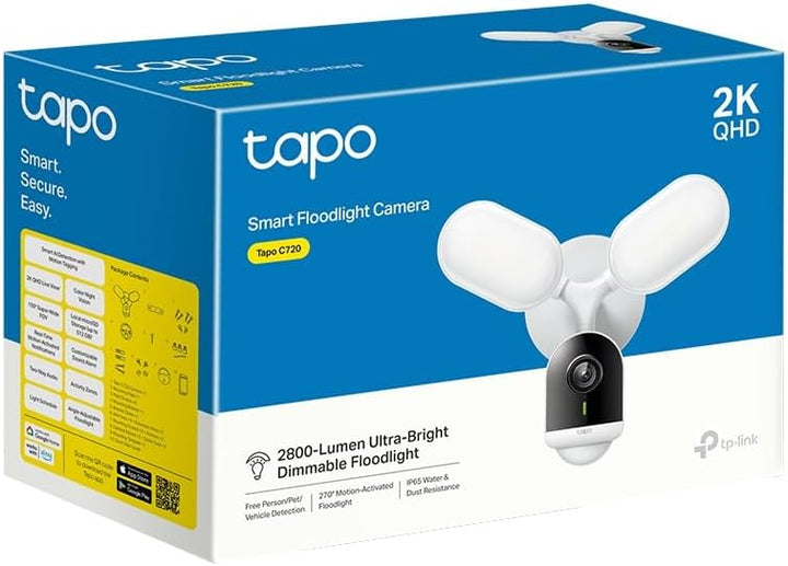 Tapo C720 Flutlichtkamera Kabel (Floodlight Cam Wired) | Überwachungskamera aussen 2K, WLAN 2.4GHz,