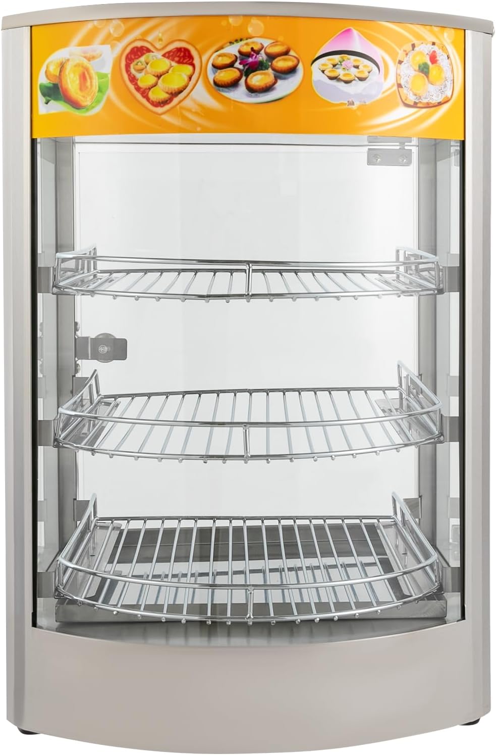 Warmhaltevitrine Speisenwärmer, Wärmeschrank 3-Etagen Elektrischer Speisenwärmeschrank 800W Thekenwä