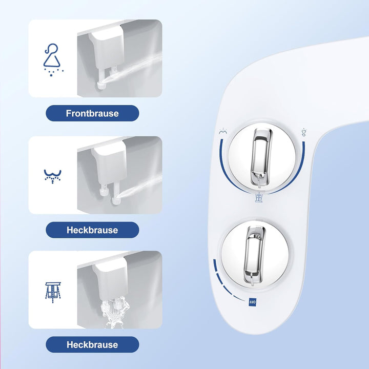 Bidet Aufsatz, Ultra-Slim Bidet Einsatz für Toilette mit Nicht Elektrischer Selbstreinigender Doppel