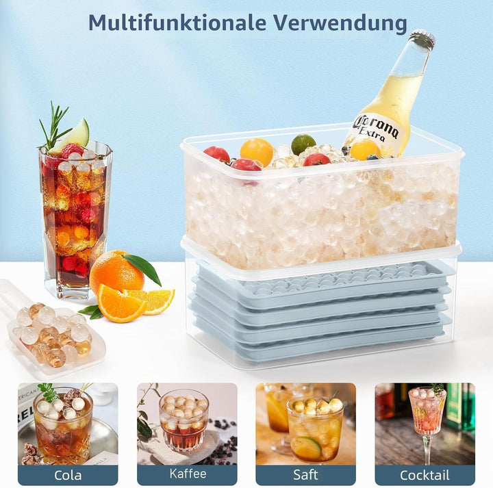 WIBIMEN Mini Eiswürfelformen, Verbesserte Runde Eiswürfelform, 104 x 4 Stück kleine Eiswürfel zum Kü