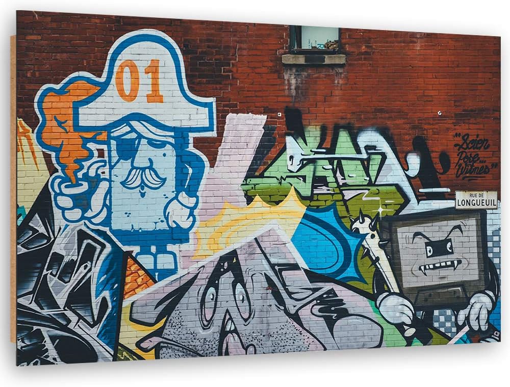 Wanddeko abstrakt Kunst modern Bilder Street Art Braun 100x70 cm M14503 100x70 cm, M14503 100x70 cm