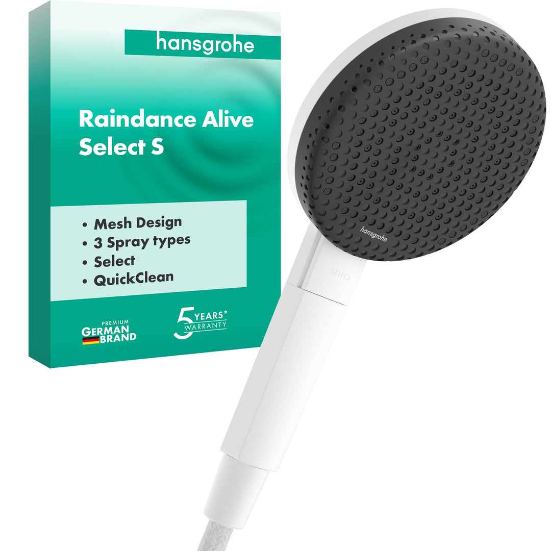 hansgrohe Raindance Alive Select S - Duschkopf, Handbrause mit 3 Strahlarten (inkl. PowderRain), run