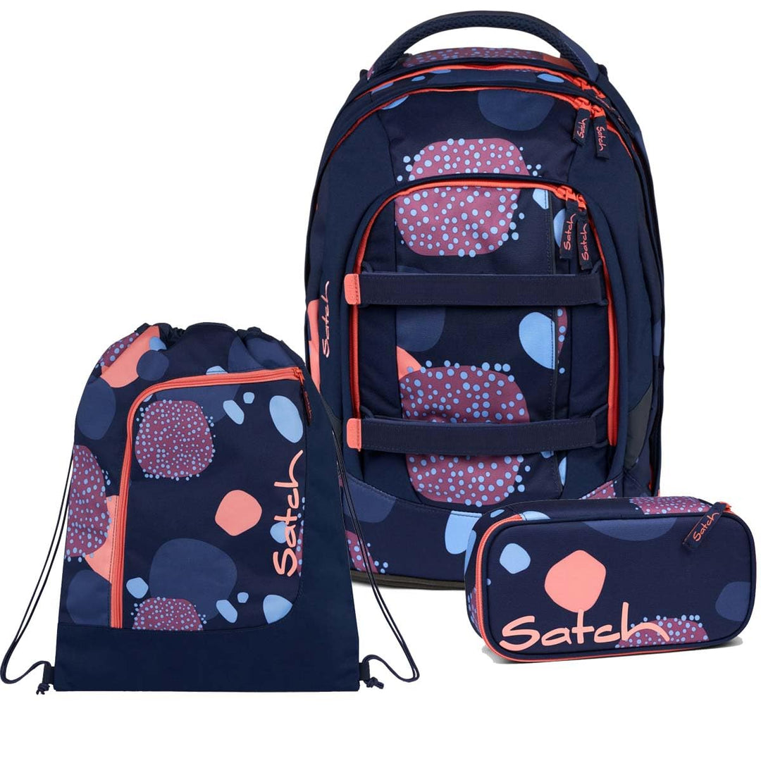 Satch Pack Schulrucksack Set 3tlg. inkl. Schlamperbox und Sportbeutel (Coral Reef), Coral Reef