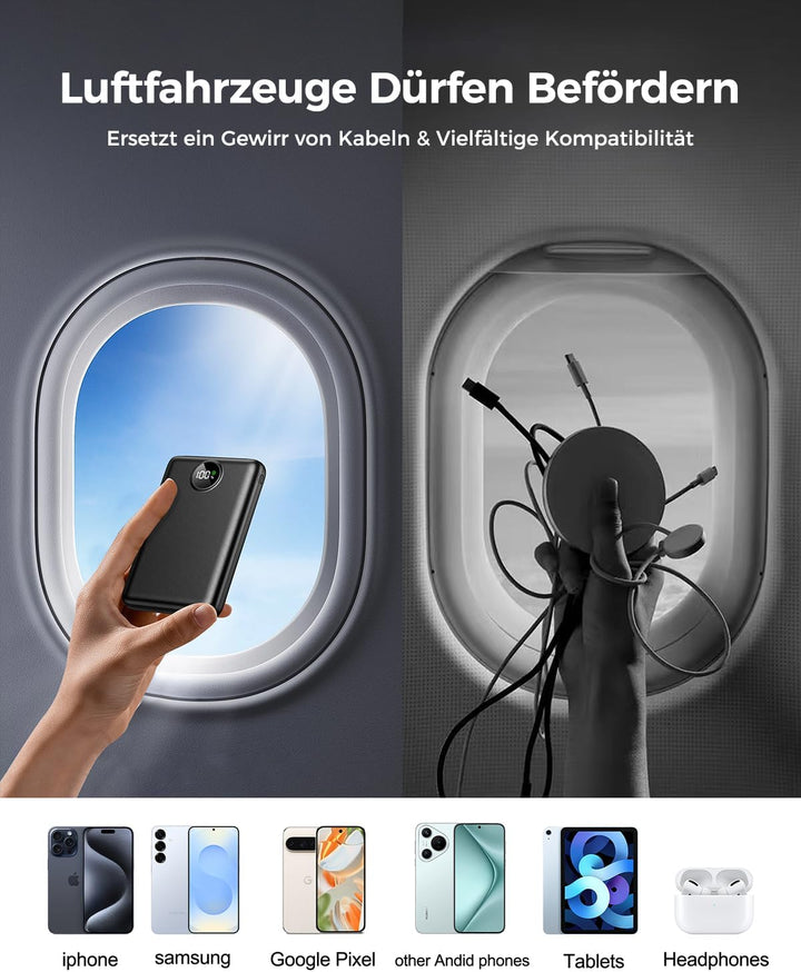 Power Bank Fast Charging 15000mAh, 22.5W Portable Charger(USB-C Input & Output), PD 3.0 QC 3.0 Exter