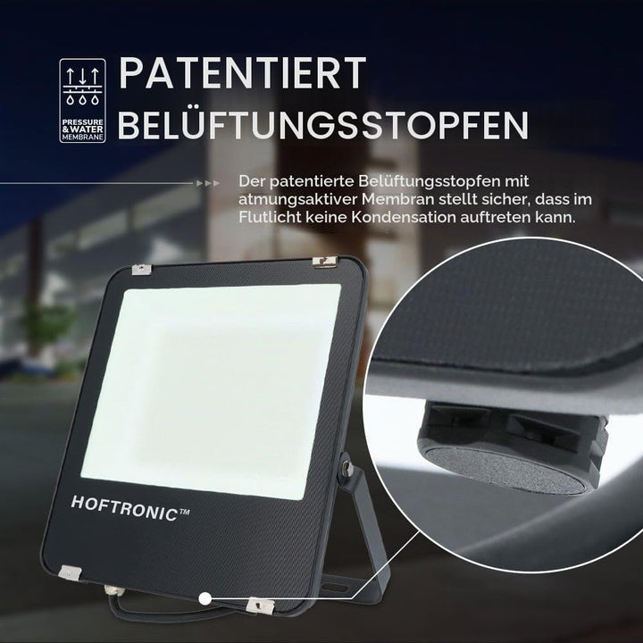 HOFTRONIC - LED Strahler Aussen 100W 16000 Lumen 160lm/W 4000K Neutralweiss LED Flutlicht Aussenleuc