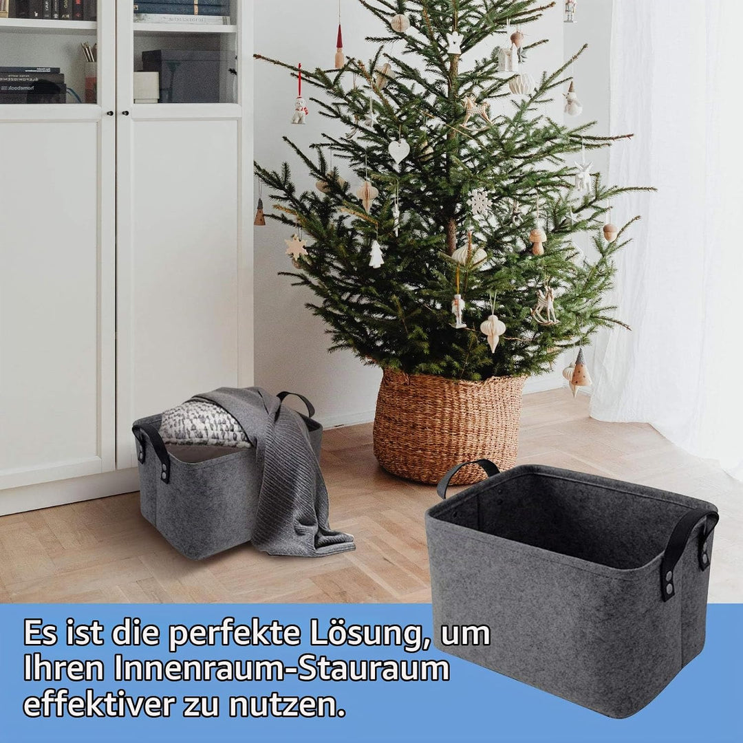 LITLANDSTAR felt storage basket, faltbar filz aufbewahrungsbox für Regal,Wäsche,Schrank,Spielzeug od