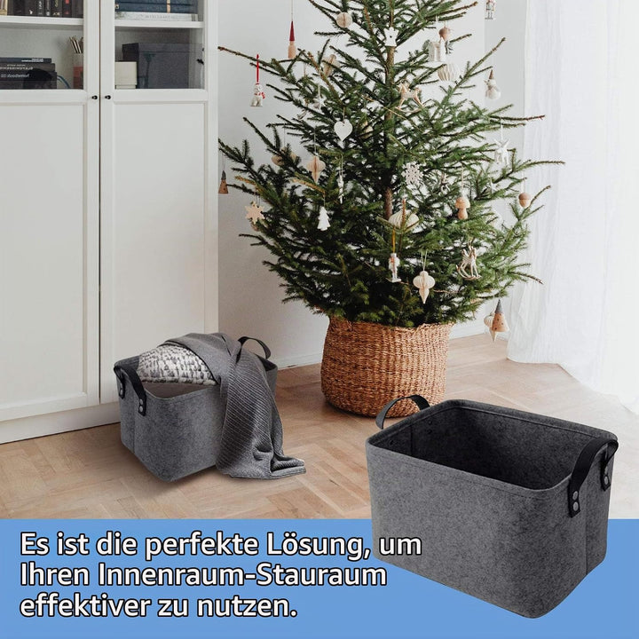 LITLANDSTAR felt storage basket, faltbar filz aufbewahrungsbox für Regal,Wäsche,Schrank,Spielzeug od