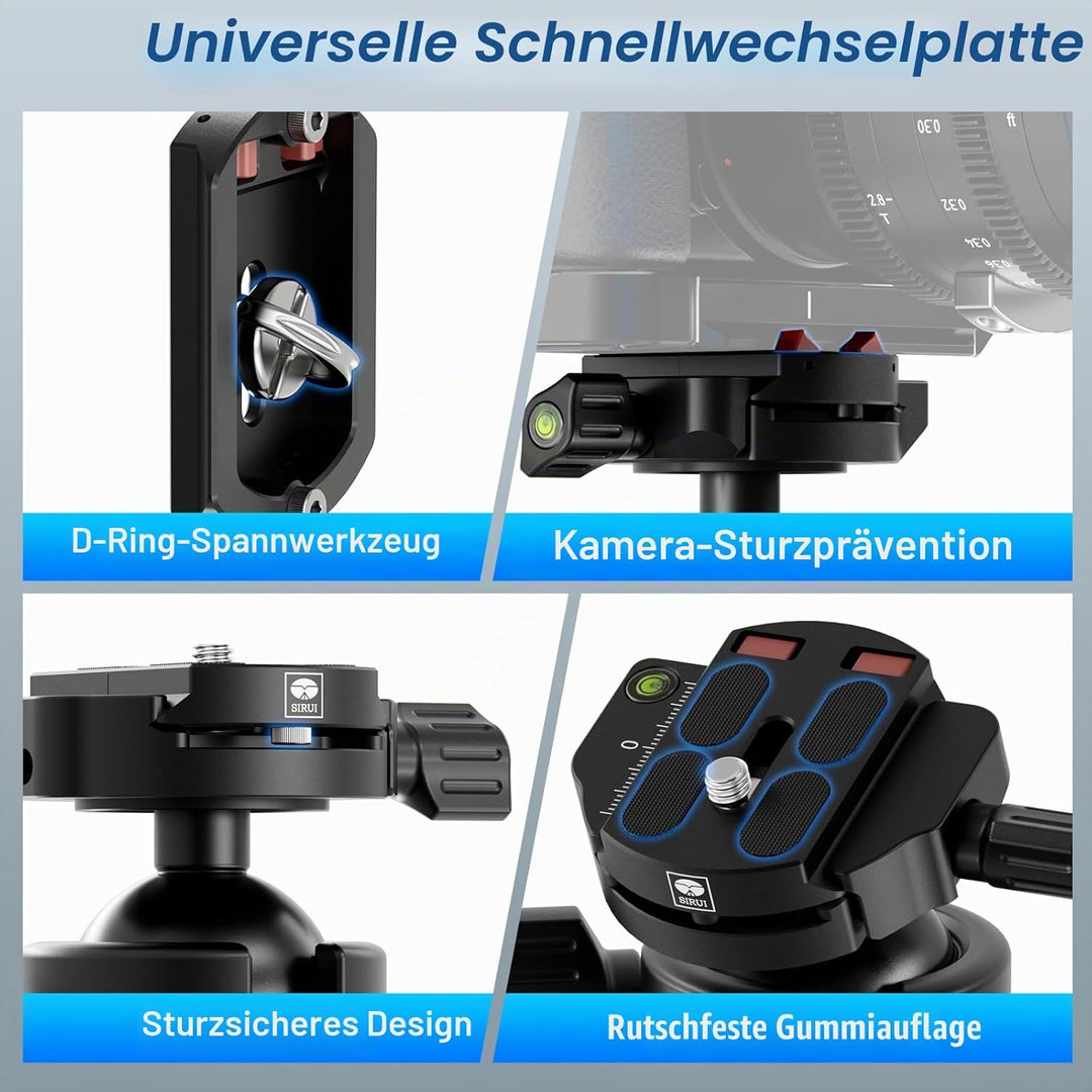 SIRUI AM-40 Kugelkopf mit geringer Schwerkraft, Aluminium Stativkopf mit 40 mm Stativ Kugelkopf, 360