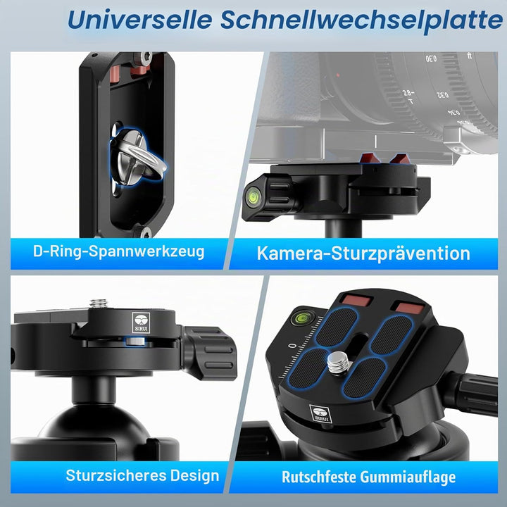 SIRUI AM-40 Kugelkopf mit geringer Schwerkraft, Aluminium Stativkopf mit 40 mm Stativ Kugelkopf, 360