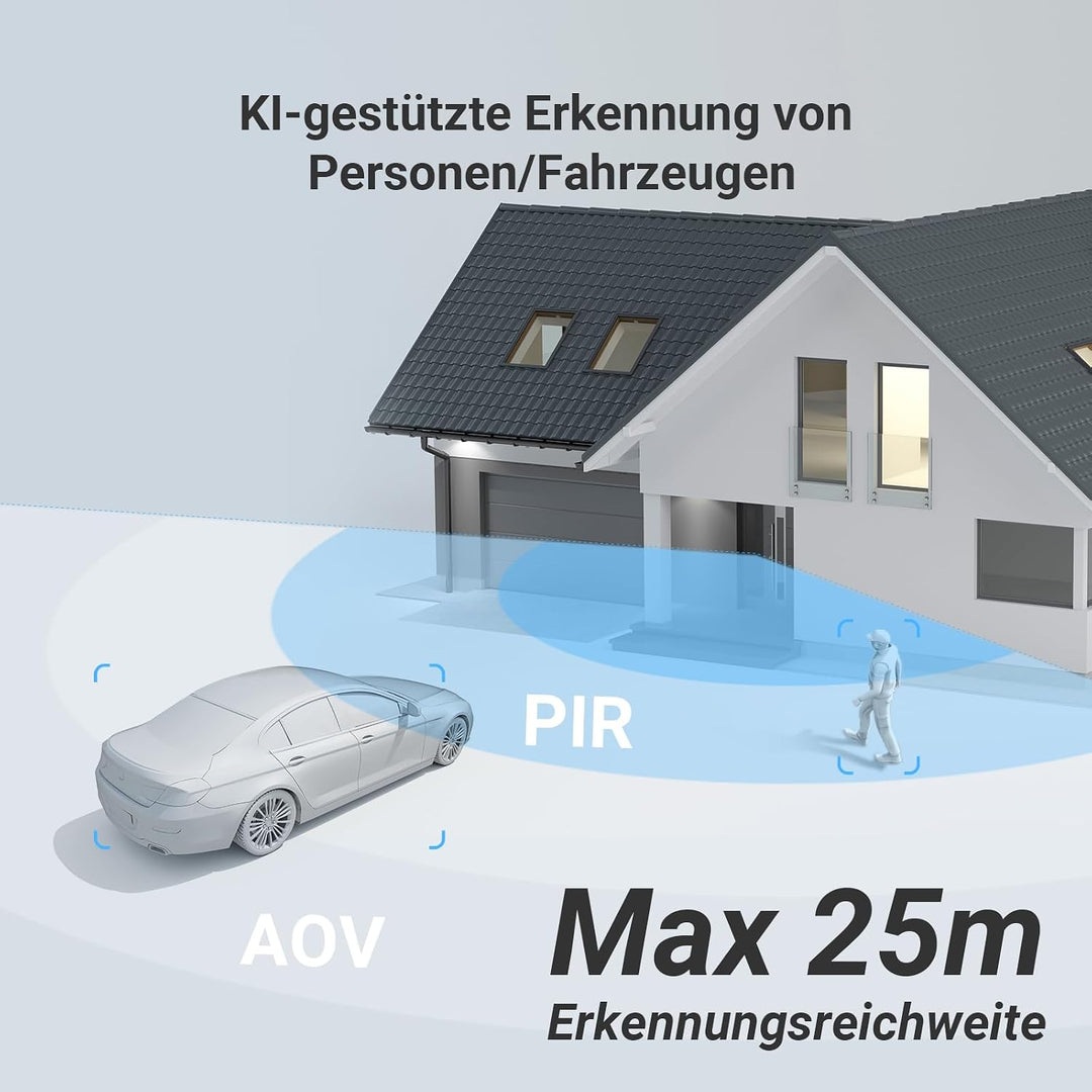 EZVIZ 6MP PTZ Überwachungskamera Aussen Akku, Kabellose WLAN-Aussenkamera, 360° Überwachung, Farbnac